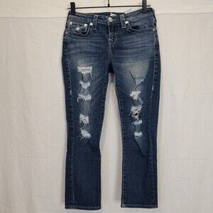 True Religion Jeans Hi Capri Flip Roll Jeans Sz 27
